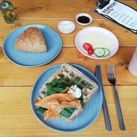 Frühstück Waffel Kombi (Lax Waffel) at Viel-Leicht in Bremen