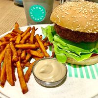 Chickpea burger at Common Grounds in Dubai