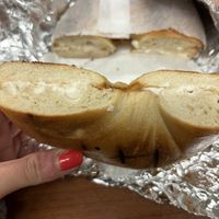 Bagel with vegan cream cheese   at Long Island Bagel Cafe in Glen Cove
