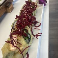 Tiger roll, my favorite of the three we got! Served tempura style and warm!   at Keyaki Sushi in Midvale