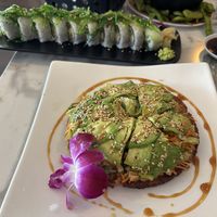 Exotic roll and sushi pizza  at Keyaki Sushi in Midvale