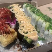 From Left to Right, Tiger Roll, Imperial Roll, Exotic Roll. Tiger roll is a favorite! 🙌  at Keyaki Sushi in Midvale