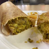 A shot of the Masala Dosa stuffing. Yum!  at MomoDosa in Minneapolis
