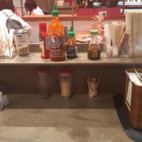 Sauce/cutlery station at BRU - Itsu - B Gates in Brussels