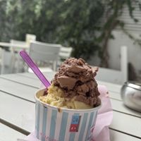 Vanilla & olive oil, and Hazelnut & chocolate  at Assyrtico in Santorini