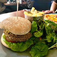 Spinach 🍔 Burger  at The Moorings in Loughborough