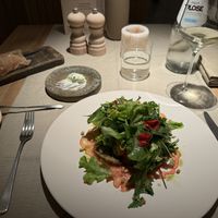 Salad with dumplings and Mellon  at Fink - Restaurant & Hotel in Bressanone