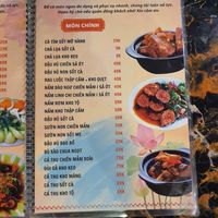 Menu 5 at NHÀ HÀNG CHAY TÙ TÂM in Pleiku