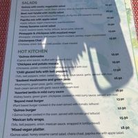 Separate vegan menu   at Bacchus in Paphos