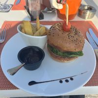Plant based burger   at Bacchus in Paphos