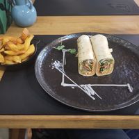 Salted fries and Popeye wrap at Eker in Suceava