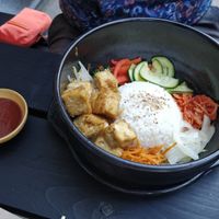 "bi bim bap" without fried egg (13 €) at kim& in Aachen