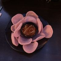 Crackers with dipping sauce  at Soul Vegan in Edinburgh