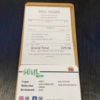 Bill for 2 people  #Veganuary at Soul Vegan in Edinburgh