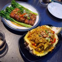 Soul's special fried tofu and pineapple rice at Soul Vegan in Edinburgh