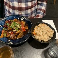 Gong Po and fried rice  at Soul Vegan in Edinburgh
