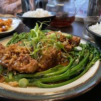 Fried tofu, sweet and sour lionsmane 🍄🦁   at Soul Vegan in Edinburgh