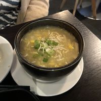 Sweet corn soup  at Soul Vegan in Edinburgh