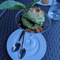Green tea ice cream at Soul Vegan in Edinburgh