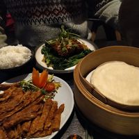 current special (pancakes) and deep fried tofu at Soul Vegan in Edinburgh