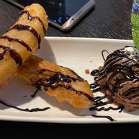 Banana fritters with ice cream at Soul Vegan in Edinburgh