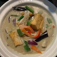 Green curry tofu with mixed vegetable at Soul Vegan in Edinburgh
