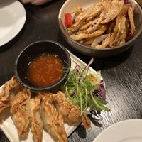 Fried wontons, and salt and pepper lotus   at Soul Vegan in Edinburgh