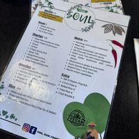Menu  at Soul Vegan in Edinburgh