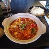 Mapo tofu with fried rice at Soul Vegan in Edinburgh