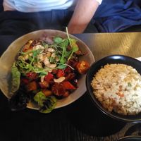 Kong po with homemade yam abacus at Soul Vegan in Edinburgh