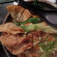 Wonton soup at Soul Vegan in Edinburgh
