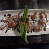 Sweet potato balls with matcha ice cream at Soul Vegan in Edinburgh