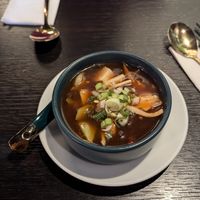 Hot & sour soup at Soul Vegan in Edinburgh
