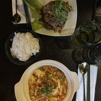 Mapo tofu and Rendang Lion's mane mushroom #Veganuary at Soul Vegan in Edinburgh