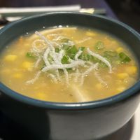 Sweetcorn soup  at Soul Vegan in Edinburgh