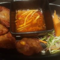 Deep fried sweetcorn fritters at Soul Vegan in Edinburgh