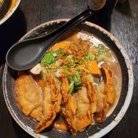 Wonton soupp  at Soul Vegan in Edinburgh