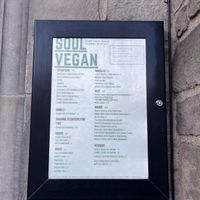 Menu   at Soul Vegan in Edinburgh