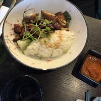 Two BBQ combination rice  at Soul Vegan in Edinburgh
