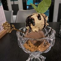 Caramel and chocolate ice cream.   at Soul Vegan in Edinburgh