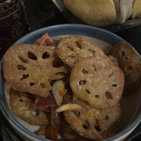 Salt and pepper lotus  at Soul Vegan in Edinburgh