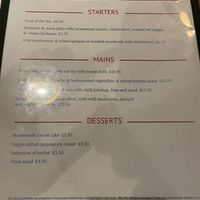 Vegan menu November 2022  at Hanover Street Social in Liverpool