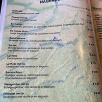 Es tjendol, Es Kelapa Muda and Lychee are vegan, although some other options can be veganized by omitting ice-cream. at Indonesisch Restaurant Sari in Heemstede