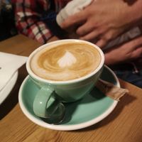 Cafe con leche de avena at Roma & Sants in Barcelona