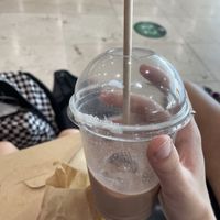Iced chai latte with oat milk  at Roma & Sants in Barcelona