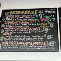 Breakfast menu at Itality Plant Based Foods in Albuquerque