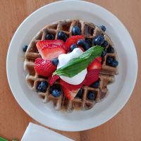 Amazing waffles! at Itality Plant Based Foods in Albuquerque