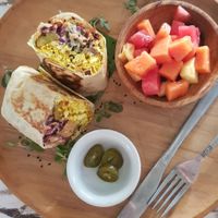 Tofu breakfast burrito at Pachamama Organic Cafe and Private Villa in 