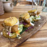 Sweet potato sliders - amazing!  at Pachamama Organic Cafe and Private Villa in 