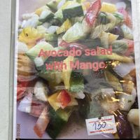 Avocado salad with Mango on menu  at Pangpon Mexican Cuisine in Koh Lanta